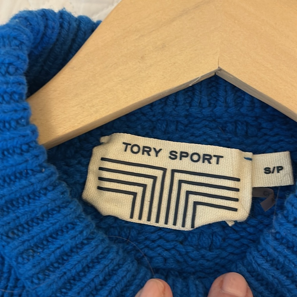 Tory Burch - Tory Sport Vibrant Blue Textured Sweater - Picture 2 of 2